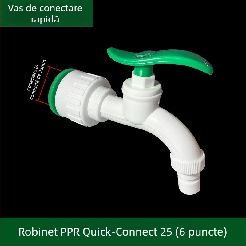 Fitingi inline PPR/PE cu debit mare, conectare rapidă, ventil globă și ventil cu bilă, model 003, grosime perete 3 mm, calitate superioară