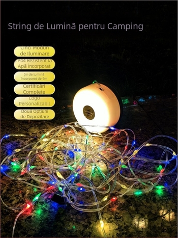 Jiadi Lampă LED pentru camping, impermeabilă, reîncărcabilă la 5V, 90×50 mm, întrerupător cu cheie