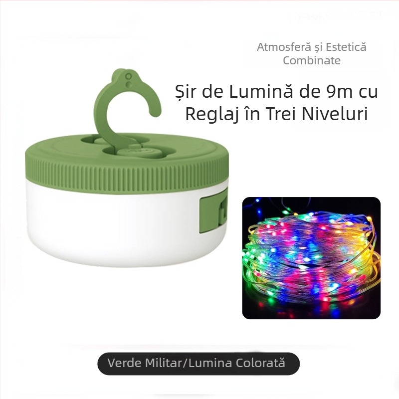 Jiadi Lampă LED pentru camping, impermeabilă, reîncărcabilă la 5V, 90×50 mm, întrerupător cu cheie