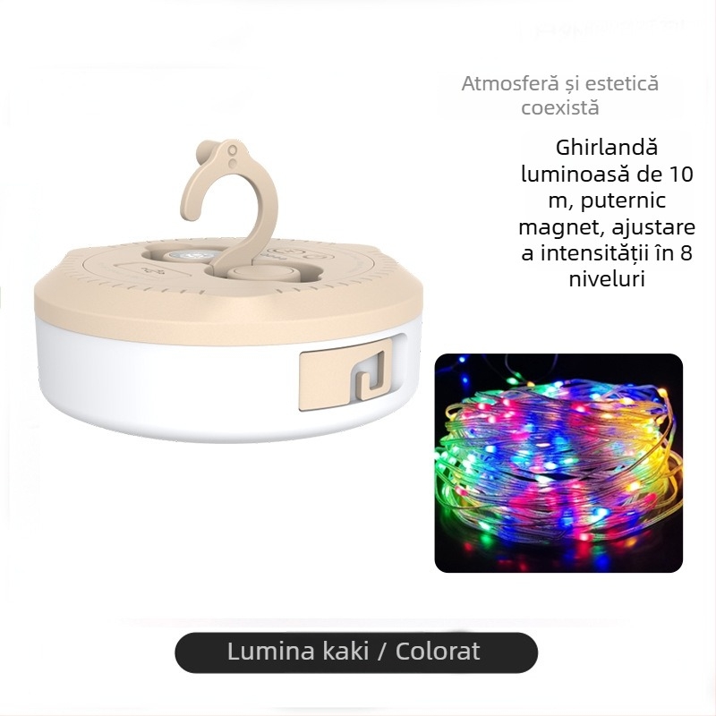 Jiadi Lampă LED pentru camping, impermeabilă, reîncărcabilă la 5V, 90×50 mm, întrerupător cu cheie