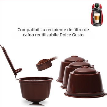 Carcasă pentru capsule de cafea - Compatibilă cu DolceGusto - Reîncărcabilă și reutilizabilă - Material PP - Stil modern minimalist