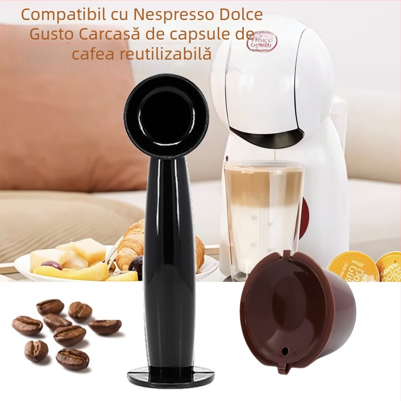 Carcasă pentru capsule de cafea - Compatibilă cu DolceGusto - Reîncărcabilă și reutilizabilă - Material PP - Stil modern minimalist