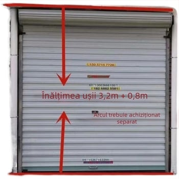 Arc pentru ușă de rulare, tip universal, bandă de arc, placă lungă de fier pentru ușă glisantă manuală