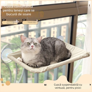 Hartley hamac pentru pisici – agățare cu ventuze, pliabil pe pragul ferestrei, cuib din material textil