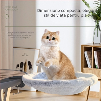 Le Xuan Hamac pentru pisici – reglabil, pluș imitatie iepure, cuib pentru pisici