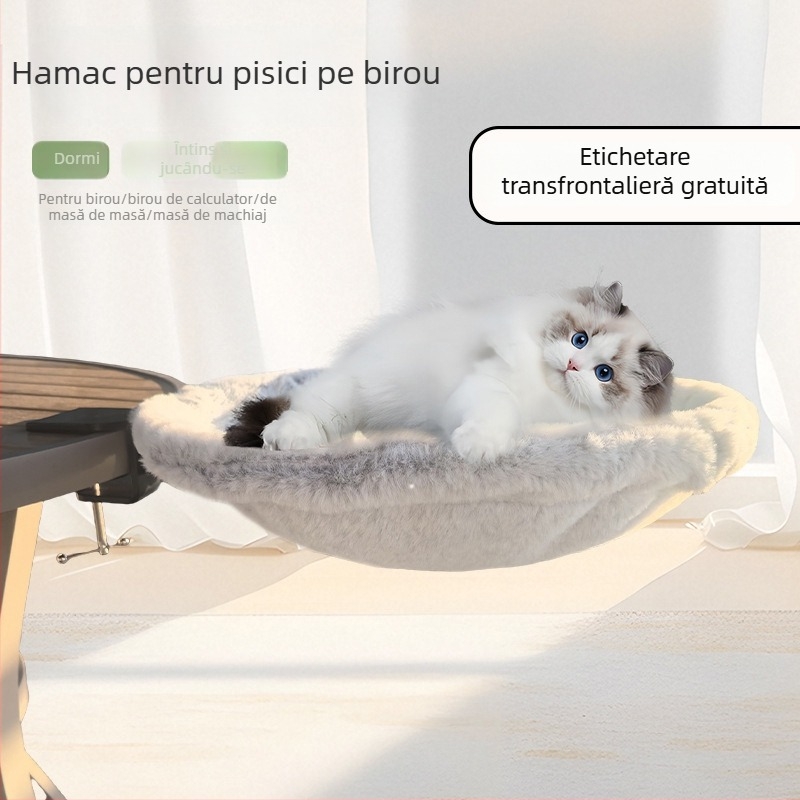Le Xuan Hamac pentru pisici – reglabil, pluș imitatie iepure, cuib pentru pisici