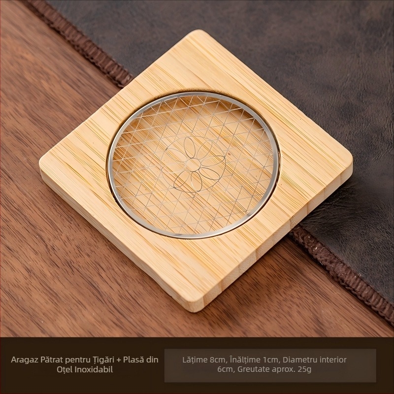 Aprinzător circular pentru tămâie, stil chinezesc, material Phoebe, suport din oțel inoxidabil cu plasă, producție semi-manuală și semi-mechanică