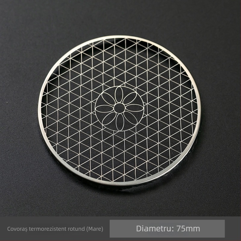 Aprinzător circular pentru tămâie, stil chinezesc, material Phoebe, suport din oțel inoxidabil cu plasă, producție semi-manuală și semi-mechanică