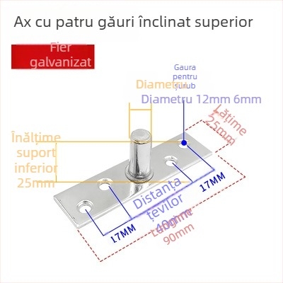 Set arc de podea pentru ușa din sticlă cu cadru: plăcuța superioară a arborelui, arbore fix, vârful superior tip T; Material: oțel inoxidabil 304/201 sau oțel galvanizat; Stil: modern minimalist