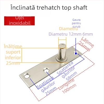 Set arc de podea pentru ușa din sticlă cu cadru: plăcuța superioară a arborelui, arbore fix, vârful superior tip T; Material: oțel inoxidabil 304/201 sau oțel galvanizat; Stil: modern minimalist
