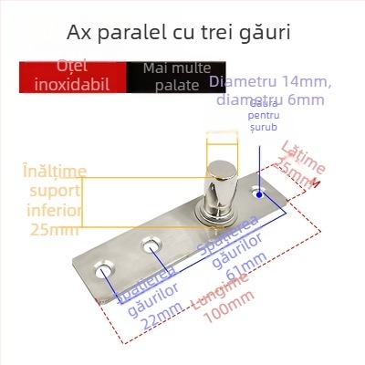 Set arc de podea pentru ușa din sticlă cu cadru: plăcuța superioară a arborelui, arbore fix, vârful superior tip T; Material: oțel inoxidabil 304/201 sau oțel galvanizat; Stil: modern minimalist