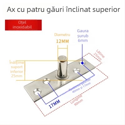 Set arc de podea pentru ușa din sticlă cu cadru: plăcuța superioară a arborelui, arbore fix, vârful superior tip T; Material: oțel inoxidabil 304/201 sau oțel galvanizat; Stil: modern minimalist