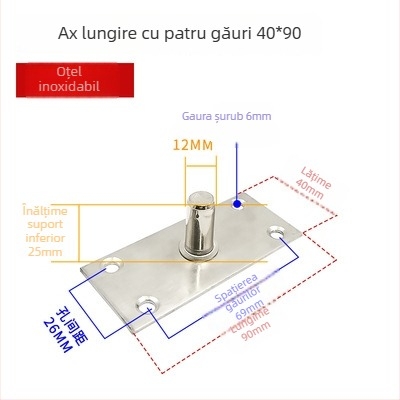 Set arc de podea pentru ușa din sticlă cu cadru: plăcuța superioară a arborelui, arbore fix, vârful superior tip T; Material: oțel inoxidabil 304/201 sau oțel galvanizat; Stil: modern minimalist