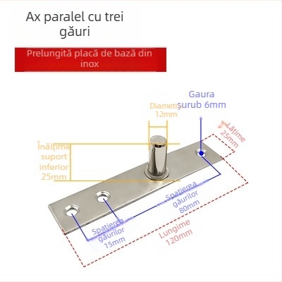 Set arc de podea pentru ușa din sticlă cu cadru: plăcuța superioară a arborelui, arbore fix, vârful superior tip T; Material: oțel inoxidabil 304/201 sau oțel galvanizat; Stil: modern minimalist