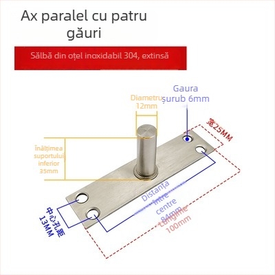 Set arc de podea pentru ușa din sticlă cu cadru: plăcuța superioară a arborelui, arbore fix, vârful superior tip T; Material: oțel inoxidabil 304/201 sau oțel galvanizat; Stil: modern minimalist