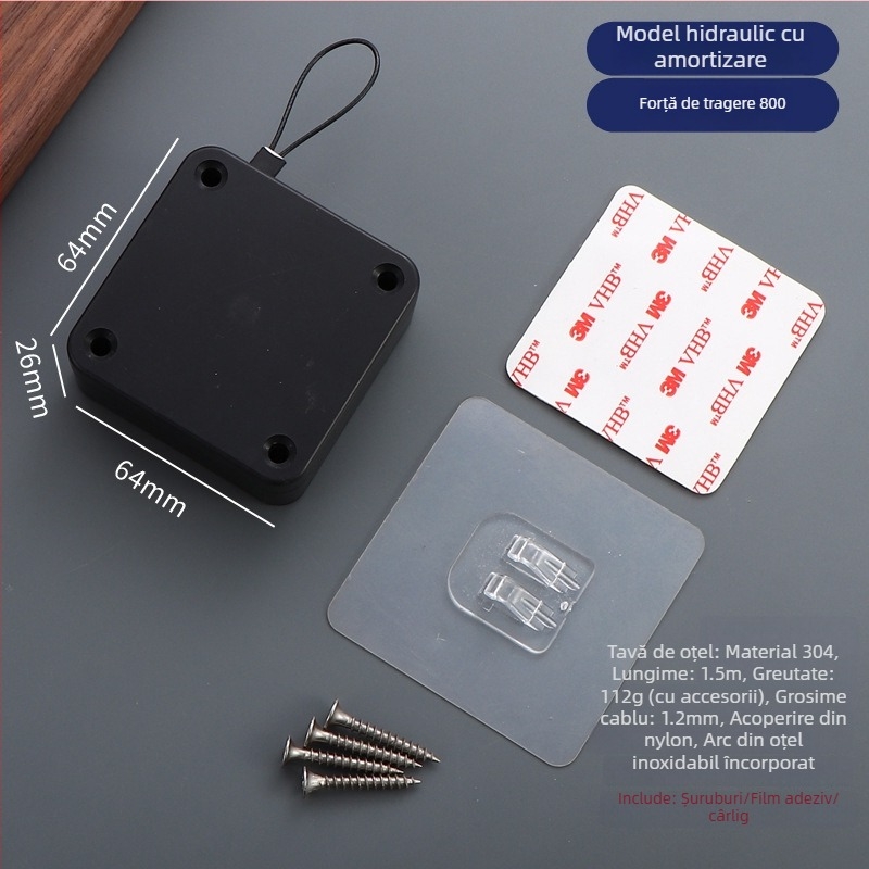 Închizător de ușă cu șnur — automat, din plastic, Zhujiang, design modern minimalist