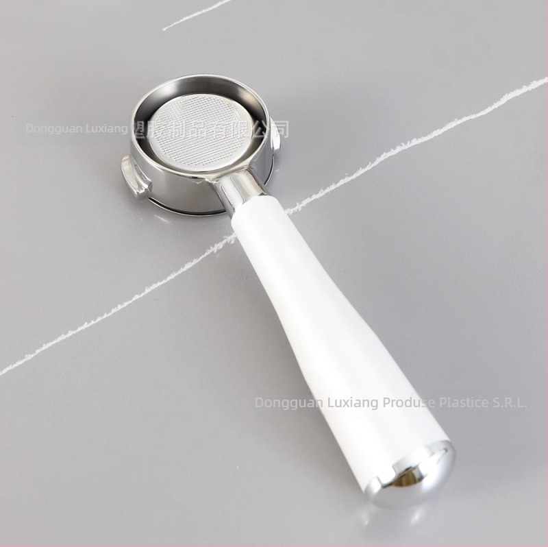 Mâner portafiltru bottomless pentru capul E61, din oțel inoxidabil cu mâner din lemn; compatibil cu Delong, Platinum Rich și Aibao