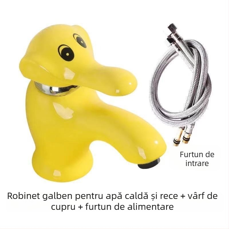 Robinet de chiuvetă cu apă caldă și rece, supapă cu disc ceramic, corp monobloc, deschidere cu cheie, certificare CE