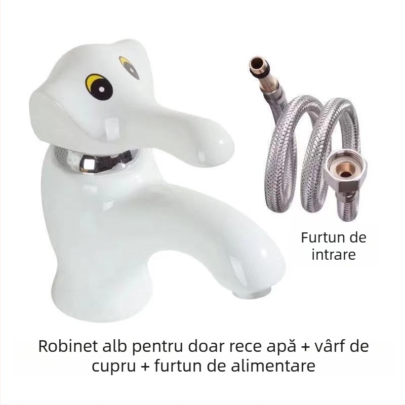 Robinet de chiuvetă cu apă caldă și rece, supapă cu disc ceramic, corp monobloc, deschidere cu cheie, certificare CE