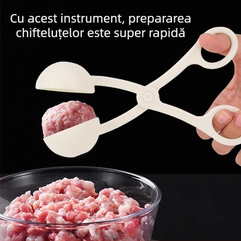 Clip pentru chifteluțe din plastic PP – design modern minimalist, formează bile rotunde de carne și bile de orez