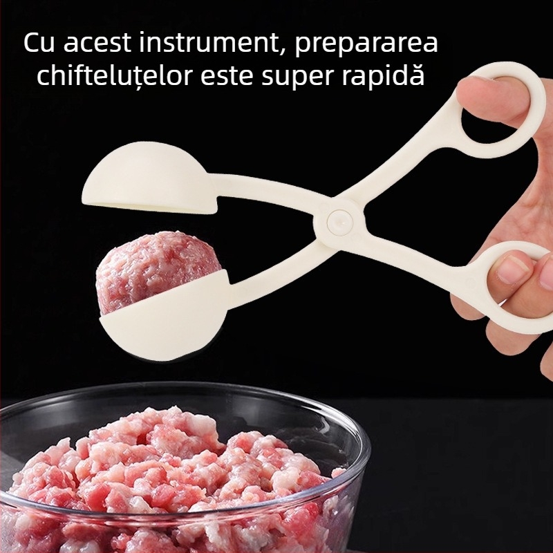 Clip pentru chifteluțe din plastic PP – design modern minimalist, formează bile rotunde de carne și bile de orez