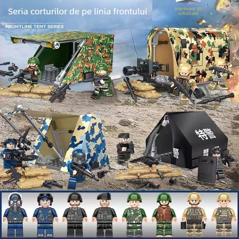 Set de blocuri militare cu mini-figuri ale trupelor speciale, ABS plastic, 50-100 bucăți, DIY