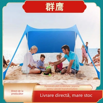 Cort umbrelă de plajă, monostructură, pentru camping în aer liber — portabil, pliabil, cu țevi din oțel sau aluminiu, materiale Polyester LYCRA