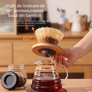 Set manual de râșniță de cafea pentru uz casnic și în aer liber – compact, stil minimalist, set complet