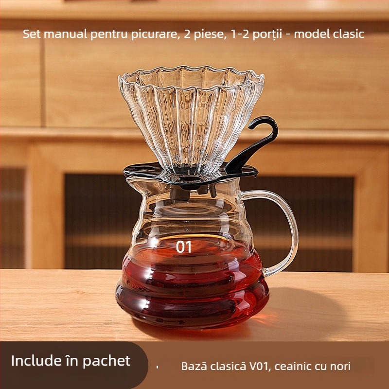 Set manual de râșniță de cafea pentru uz casnic și în aer liber – compact, stil minimalist, set complet