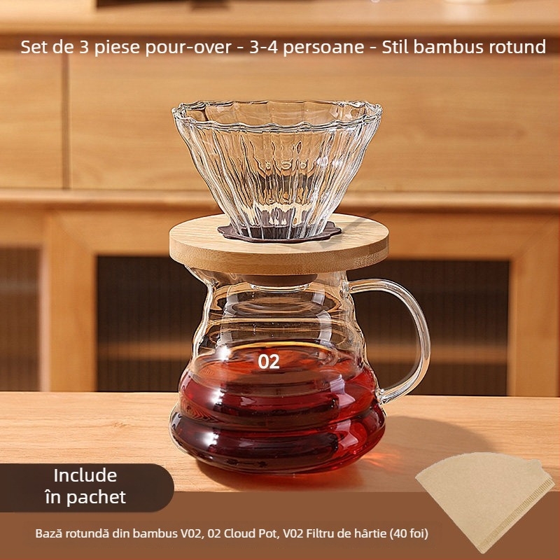Set manual de râșniță de cafea pentru uz casnic și în aer liber – compact, stil minimalist, set complet