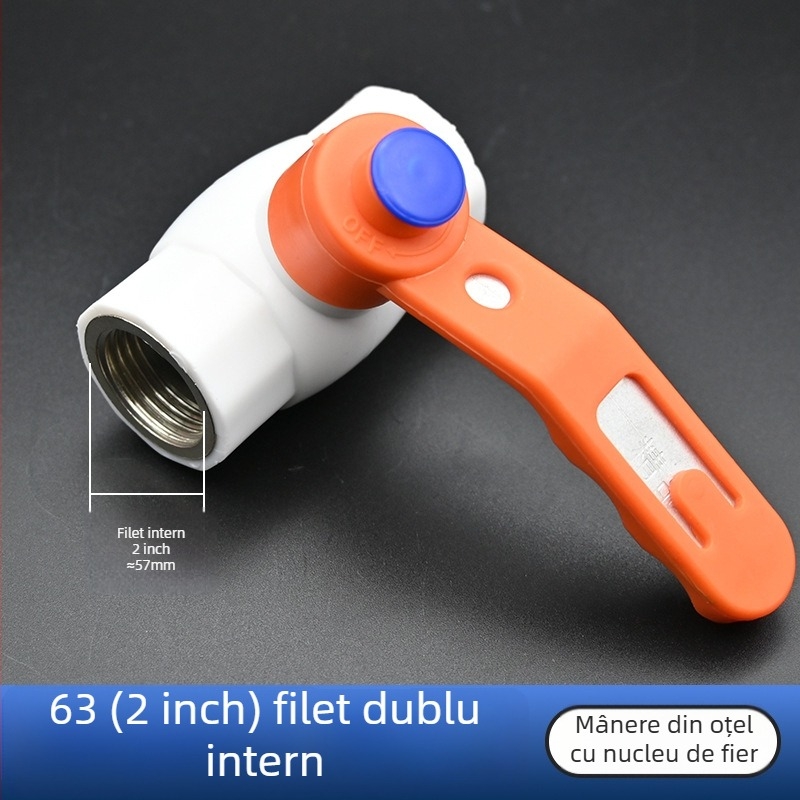Valvă cu bilă PPR cu filet interior dublu, grosime a pereților standard, grad A