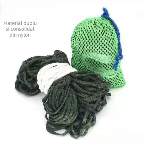 Hamac pentru exterior - Un singur utilizator, suprafață din frânghie de nylon, design anti-răsturnare