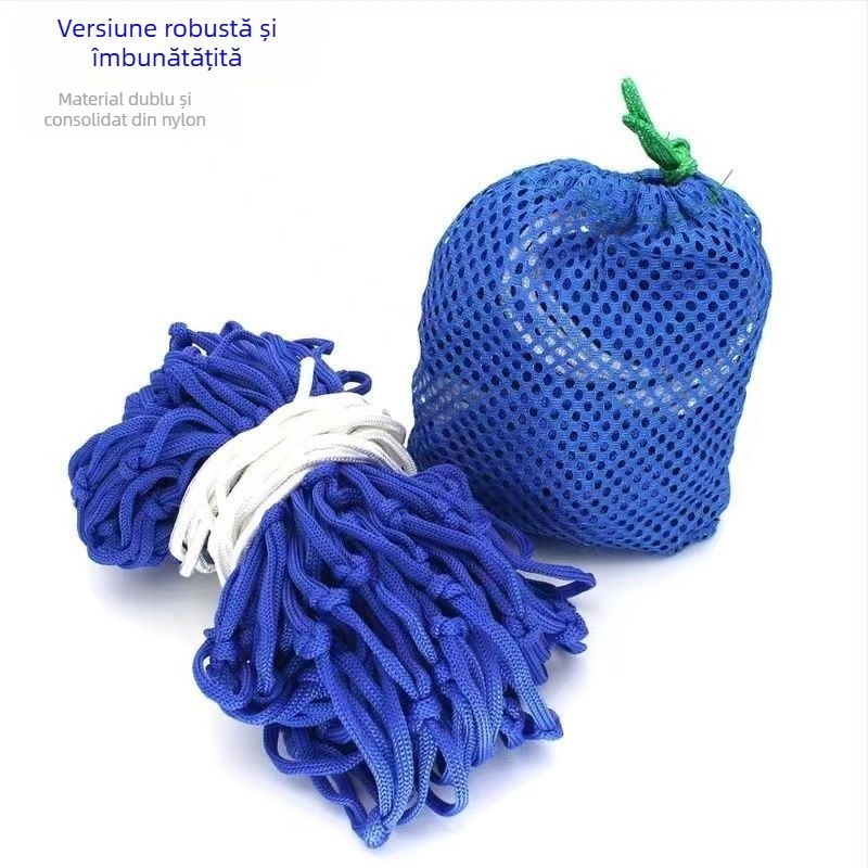 Hamac pentru exterior - Un singur utilizator, suprafață din frânghie de nylon, design anti-răsturnare