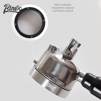 Mâner portafiltru espresso cu inel magnetic pentru praf, 51/53/58 mm, aliaj de aluminiu