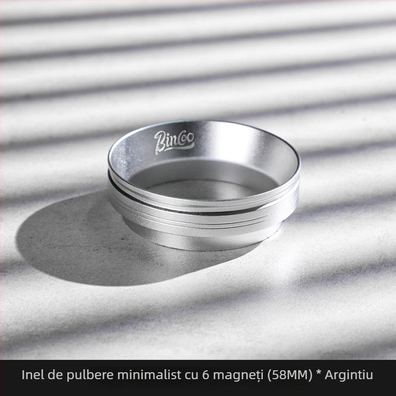 Mâner portafiltru espresso cu inel magnetic pentru praf, 51/53/58 mm, aliaj de aluminiu