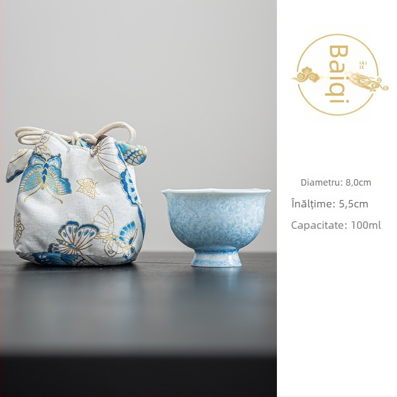 Ceasca de ceai Gongfu din porțelan, stil chinezesc, origine Fujian, pentru o singură porție, cadou de afaceri ideal