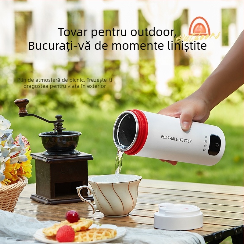 Cană electrică pentru încălzirea apei, compactă pentru uz casnic, cu încălzire pe șasiu, întrerupere automată, protecție la uscarea apei și supraîncălzire, capacitate până la 1 L, putere până la 1000 W