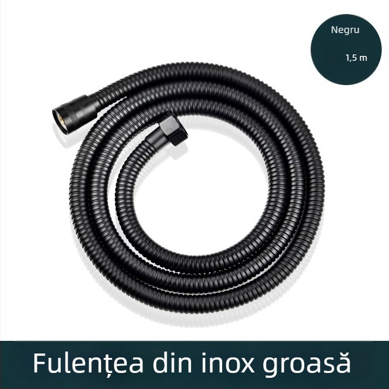 Set de duș cu debit mare, furtun din cupru/ oțel inoxidabil, cap de duș rotund, conexiune filetată, stil modern minimalist