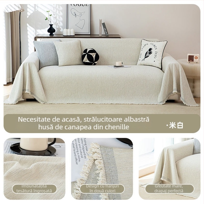 Husă pentru canapea pentru trei locuri, poliester, Nantong Nitros, stil minimalist, husă de praf