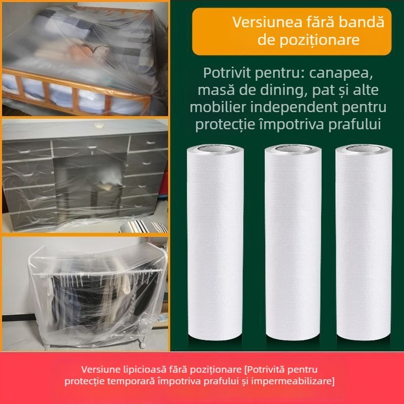 Capac de praf PE de unică folosință pentru dulap, canapea și pat – protecție adezivă pentru mobilier, stil simplu modern, model WS878565262654, pentru living
