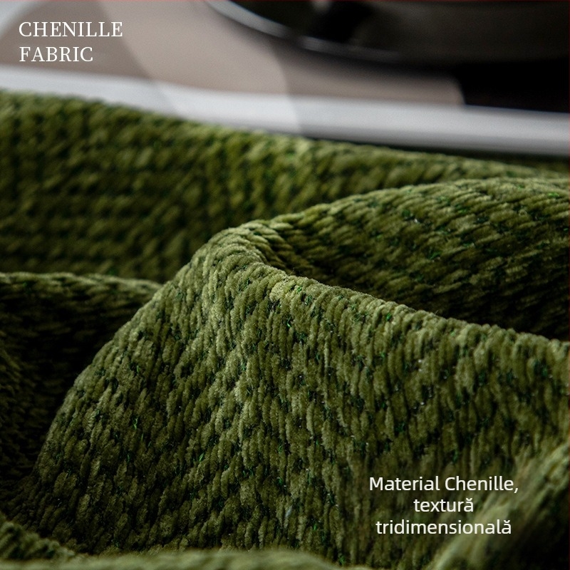 Husă de canapea Chenille, model uni, pentru canapea sectional, stil minimalist, brand Nantong Nitros