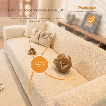Husa de canapea din pluș, universală, acoperire completă, îngroșată pentru iarnă, protecție împotriva zgârieturilor pisicilor