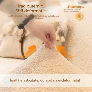 Husa de canapea din pluș, universală, acoperire completă, îngroșată pentru iarnă, protecție împotriva zgârieturilor pisicilor