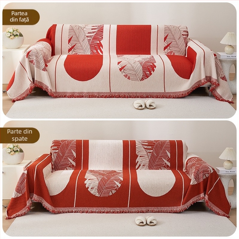 Husa de canapea din chenille, culoare solidă, potrivire universală, stil festiv