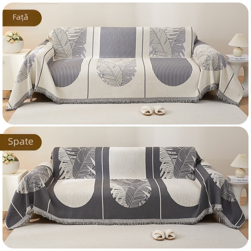 Husa de canapea din chenille, culoare solidă, potrivire universală, stil festiv