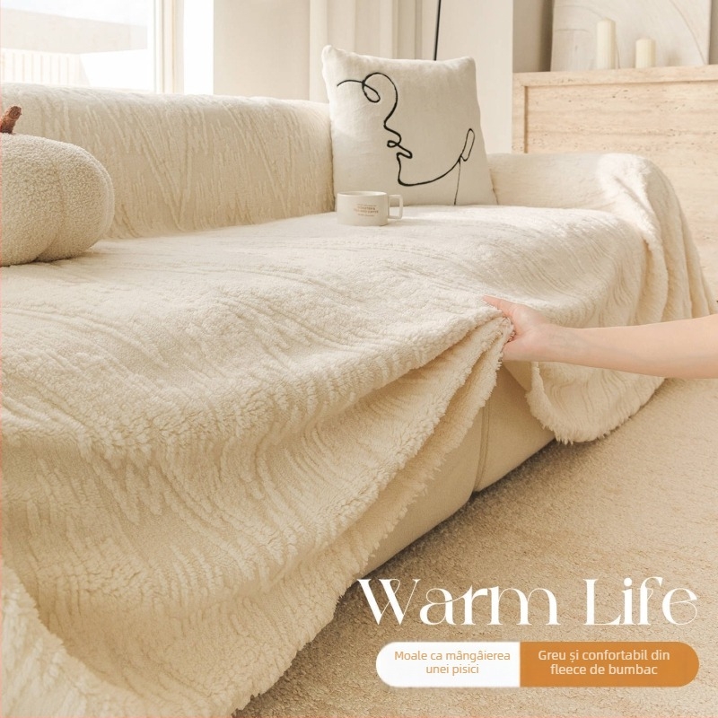 Husă pentru canapea din catifea, model în dungP, potrivire universală, stil minimalist modern, personalizare disponibilă