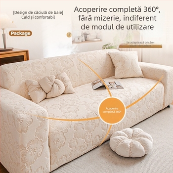 Husă de canapea din lână – model floral, pentru canapelele modulare, protecție împotriva zgârieturilor pisicilor, acoperire de 360°