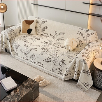 Coperta de canapea Nordic din chenille, universală pentru toate anotimpurile, model floral, pentru canapea modulară, personalizabilă