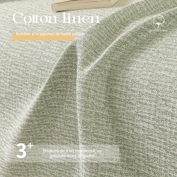 Husă de canapea din bumbac și in, antialunecare, model solid, stil japonez, tip pernă, Shuyi