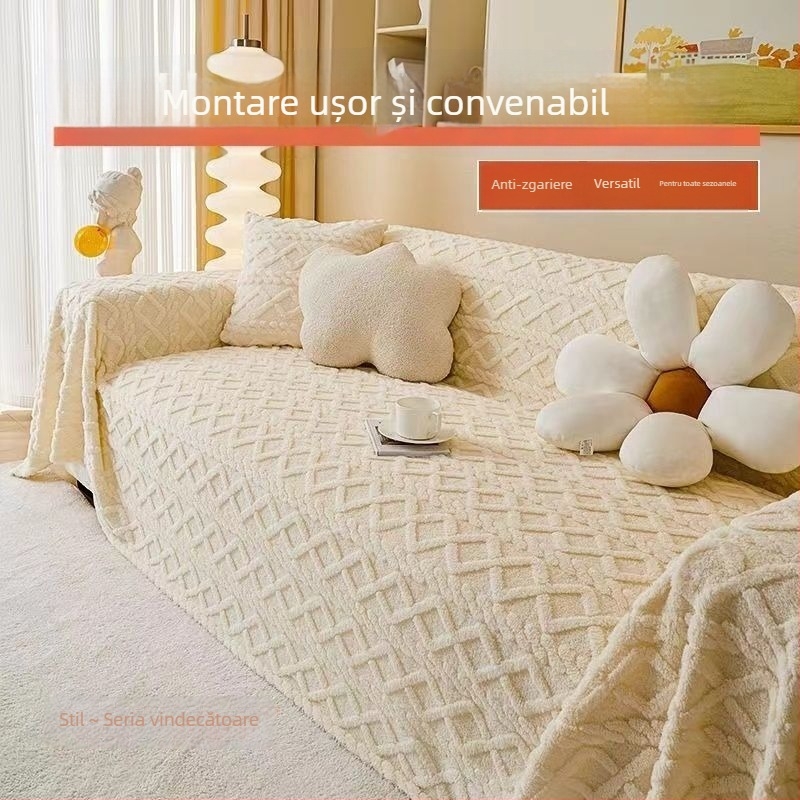 Husa de canapea, minimalistă, material catifelat, potrivită pentru canapele modulare